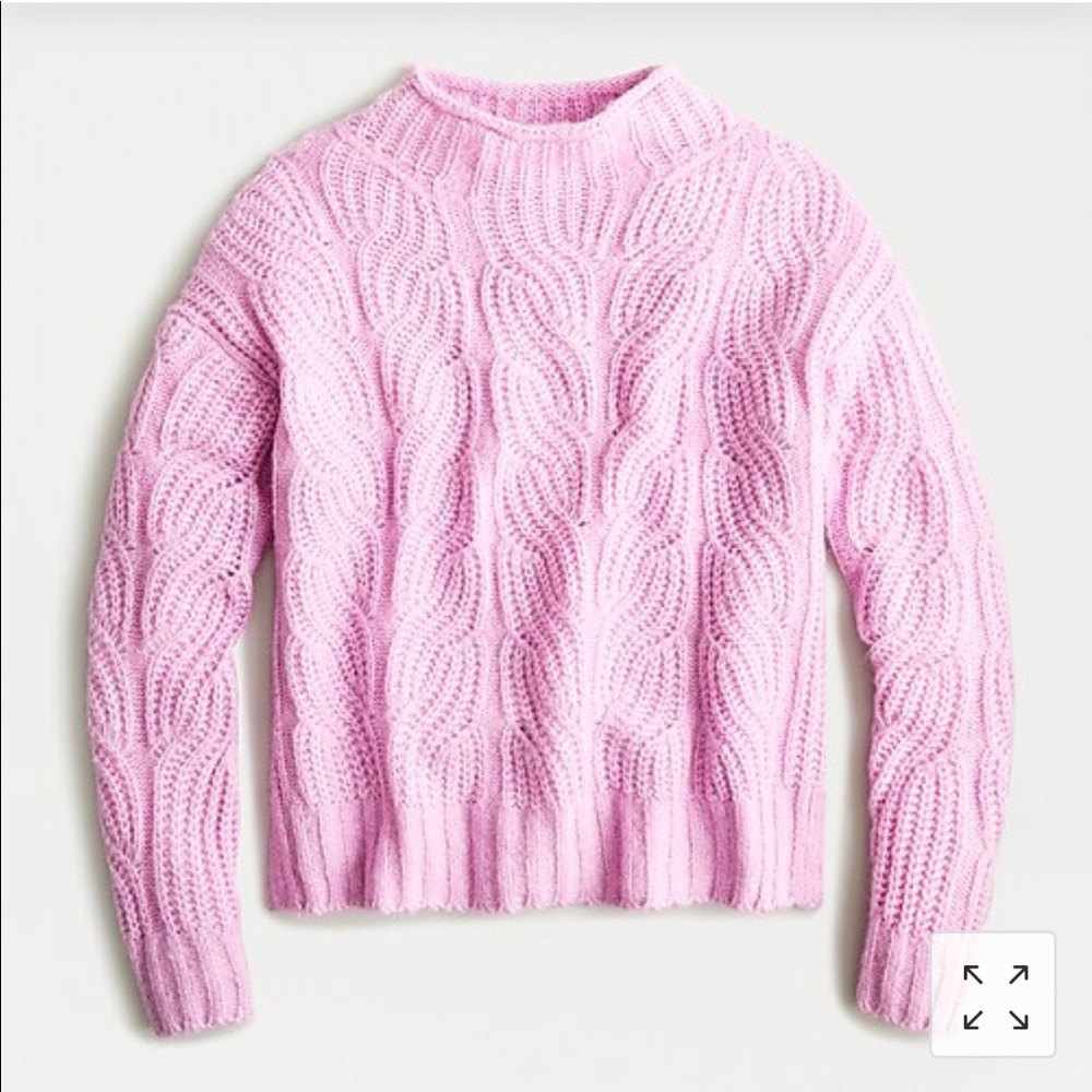 Pointelle cable sweater